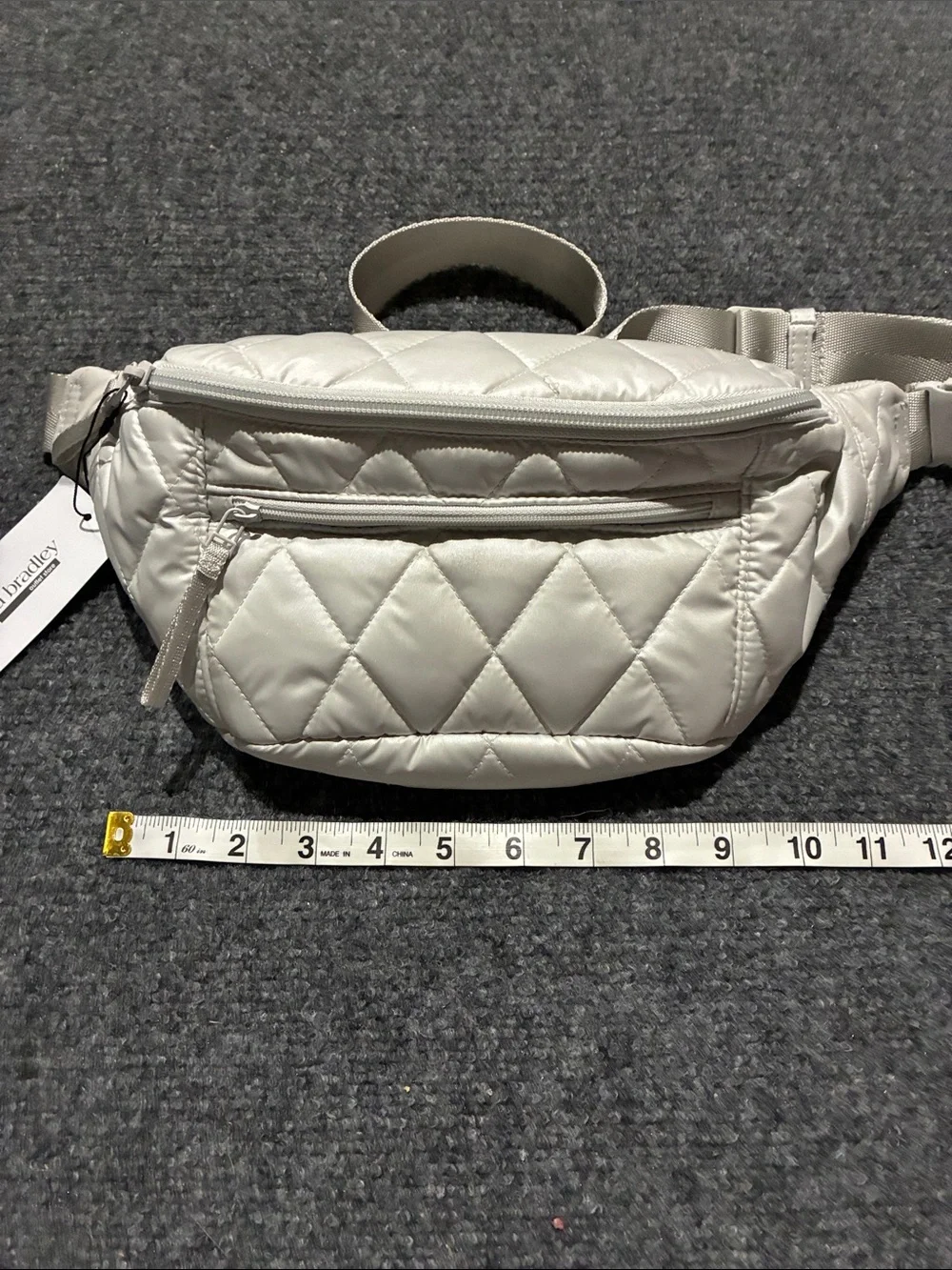 Vera Bradley Quilted Crossbody Belt Bag in Light Gray (oyster mushroom)